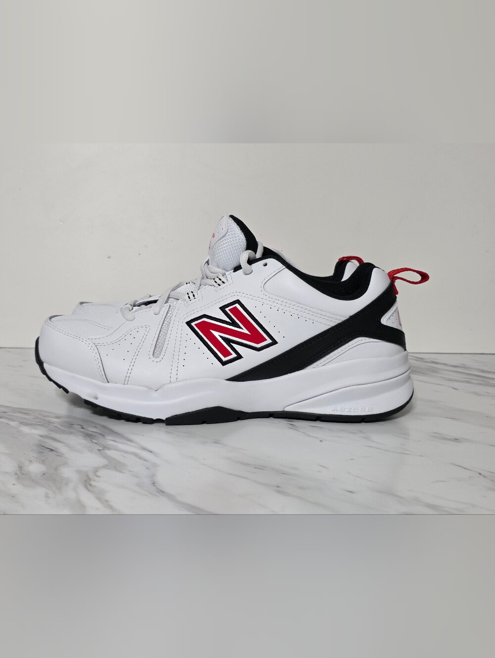 New Balance Men's White, Black and Red Athletic Sneaker